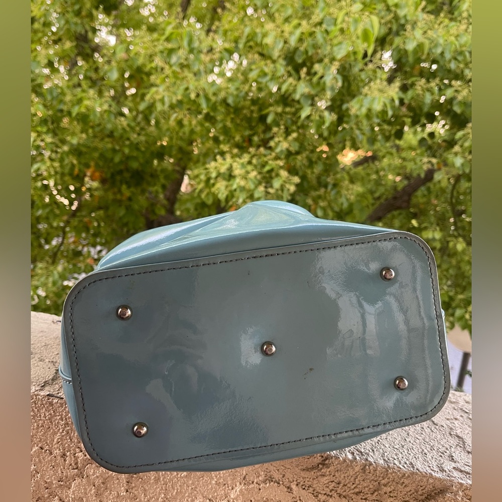 Dooney and Bourke Sky Blue Patent Leather Bucket bag - Picture 6 of 12